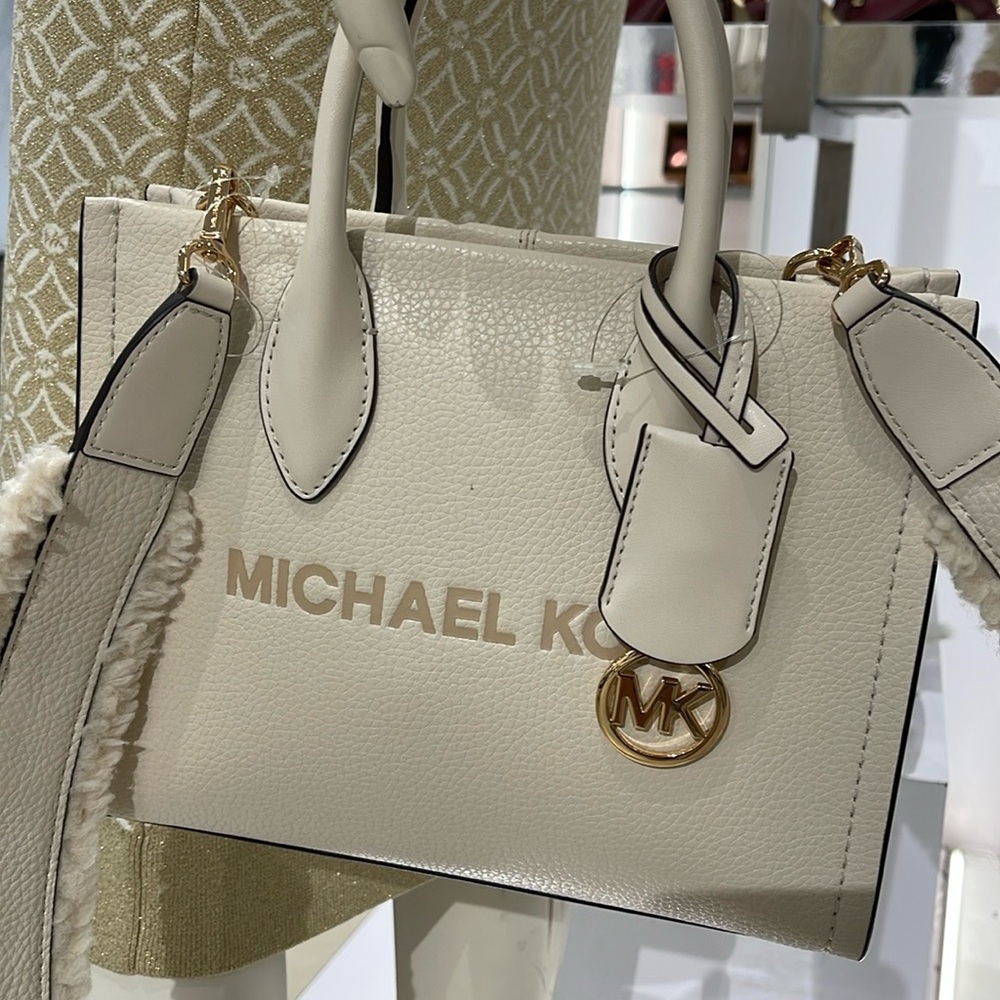 Michael Kors Mirella Small Pebbled Leather Shopper Top Zip Crossbody XBody nwt - Picture 1 of 16